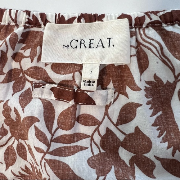 The Great. Whip Stitched Willow Midi Dress in Brown Blossom Floral Sz S (1) - Picture 8 of 9